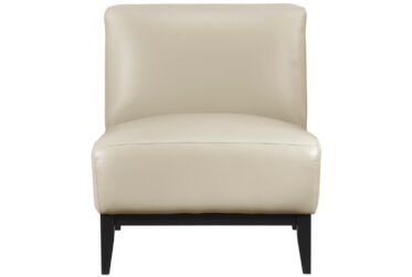 Beige Leather Accent Chair