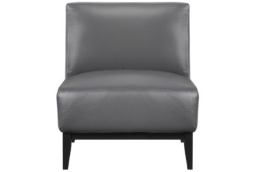 Dark Gray Leather Accent Chair