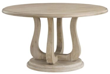 Trofello Round White Washed Pedestal Dining Table