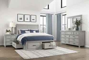 Willowbrook Light Gray King Storage 4 Piece Bedroom Set