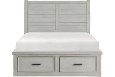 Willowbrook Light Gray Queen Storage Bed