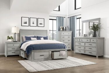 Willowbrook Light Gray Queen Storage 5 Piece Bedroom Set