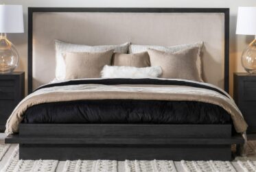 Westwood Dark Oak Queen Upholstered Bed