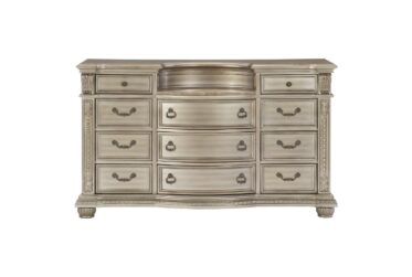 Cavalier Silver Dresser With Marble Insert