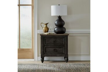 Americana Farmhouse Black Nightstand