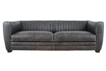 Waco Gray Leather 91″ Sofa