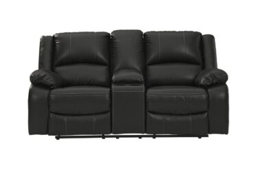 Calderwell Black Reclining Loveseat