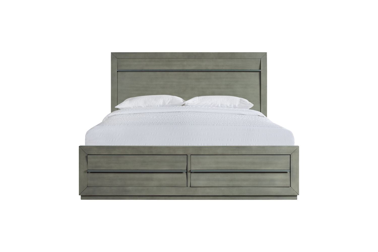 Zig Gray King Storage Bed