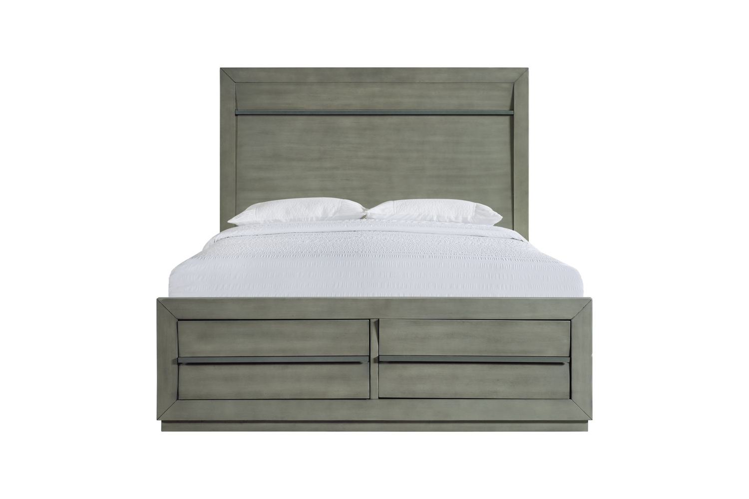 Zig Gray Queen Storage Bed