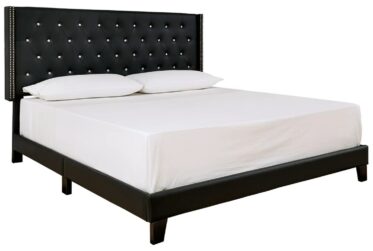 Vintasso King Black Upholstered Bed