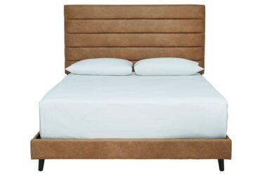 Vintasso Queen Brown Upholstered Bed
