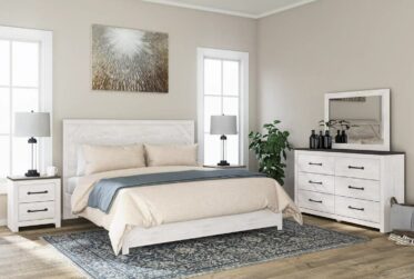 Gerridan King Whitewash 4 Piece Bedroom Set