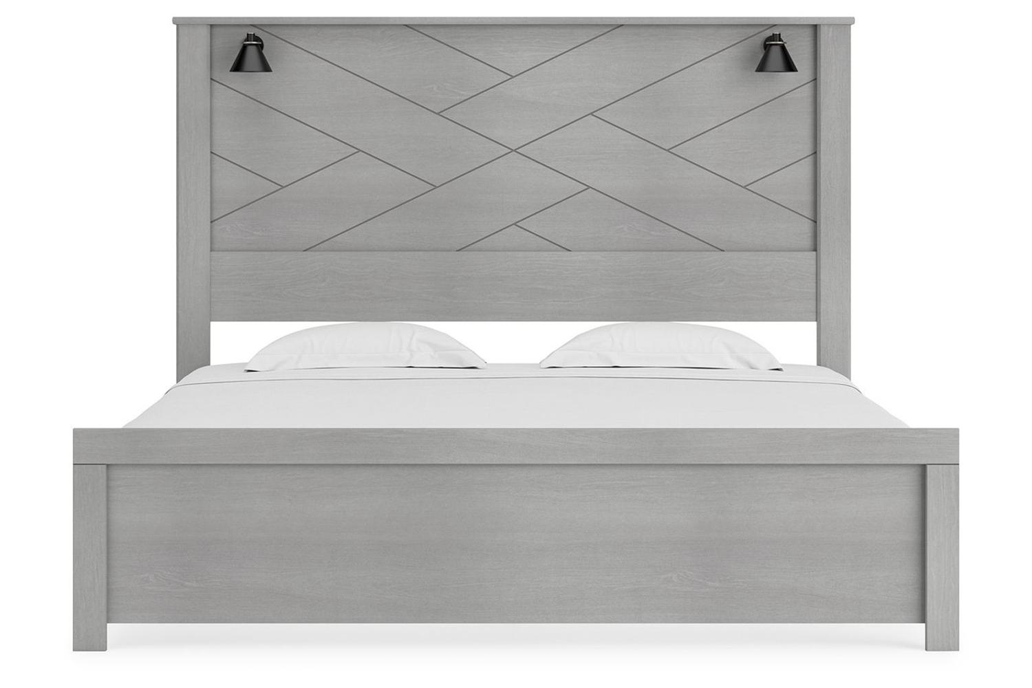 Cottonburg Gray King Lighted Bed