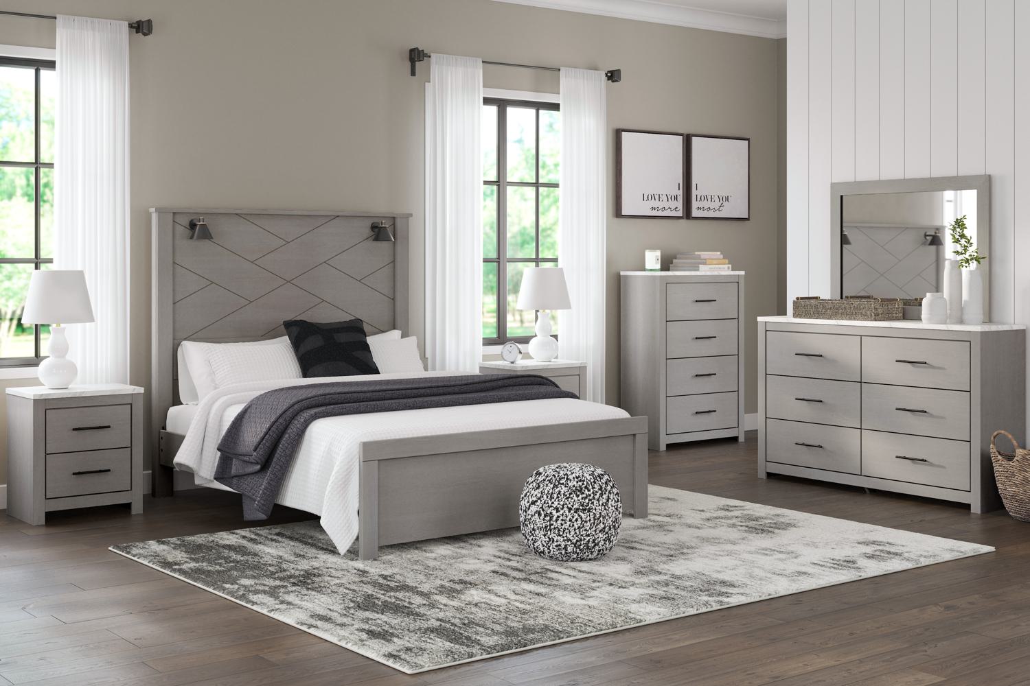 Cottonburg Gray King 4 Piece Bedroom Set