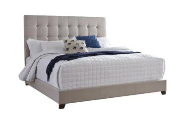 Dolante King Beige Upholstered Bed