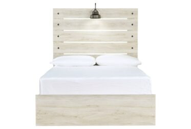 Cambeck Whitewash Full Lighted Panel Bed