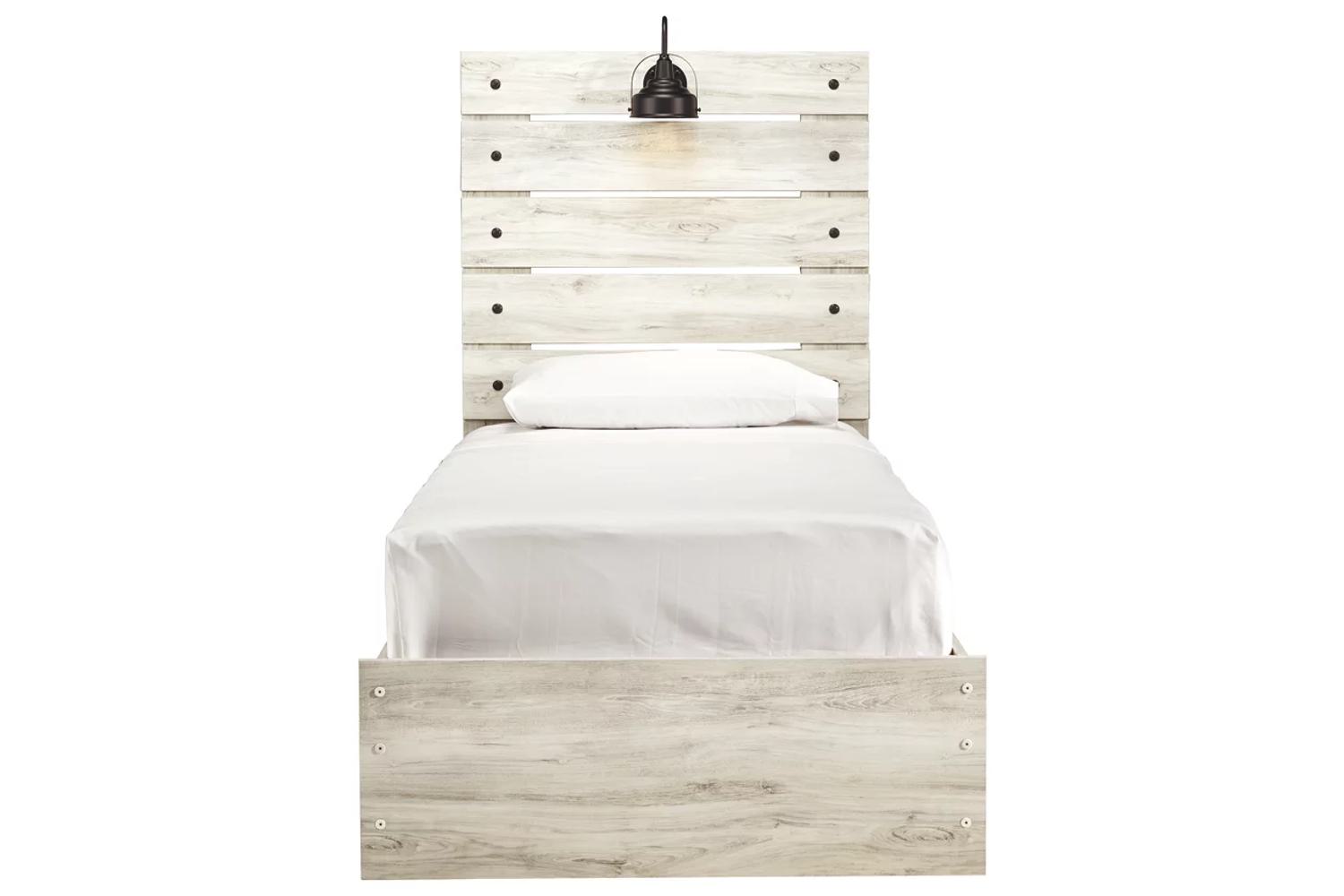 Cambeck Whitewash Twin Lighted Panel Bed