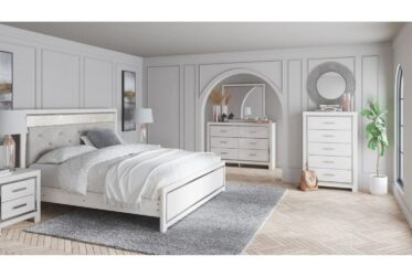 Altyra Queen Lighted Panel 4 Piece Bedroom Set