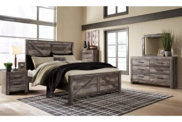 Wynnlow King Crossbuck Panel 4 Piece Bedroom Set