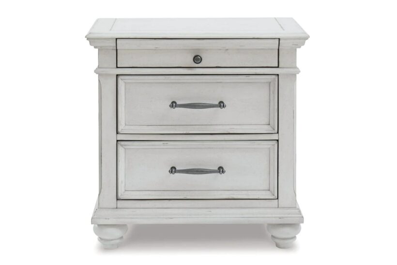 Kanwyn Whitewashed Upholstered King 4 Piece Bedroom Set With