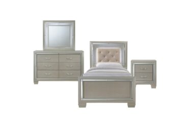 Platinum Youth Twin  4 Piece Bedroom Set