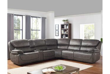 Plaza Smoke 128″ 6 Piece Sectional