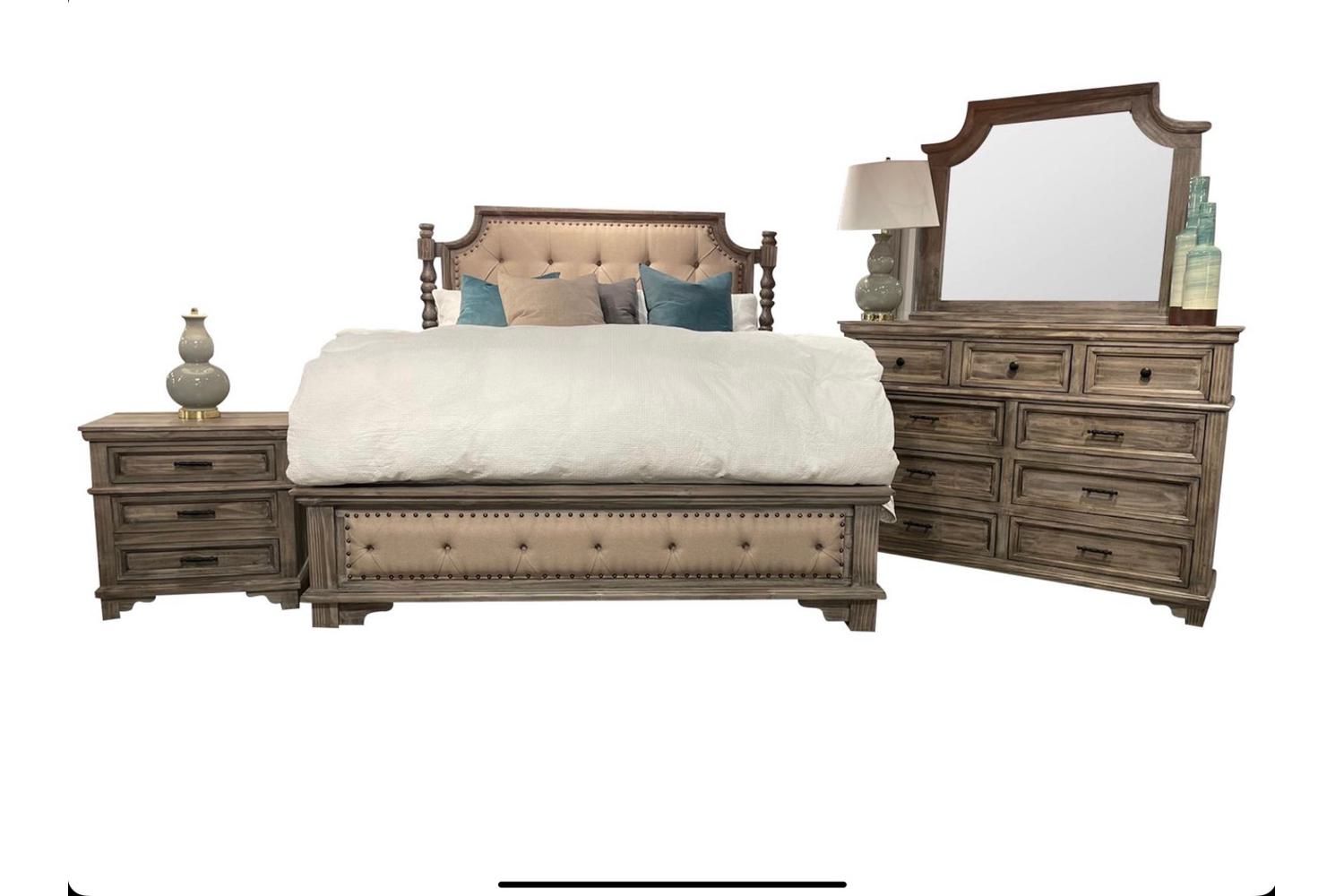 Charleston Upholstered Queen 4 Piece Bedroom Set