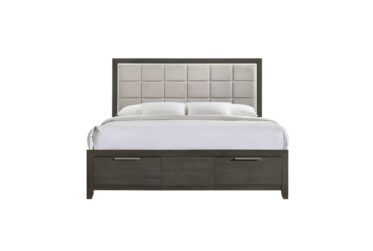 Malika Gray Upholstered King Bed