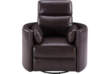 Radius Brown Leather Swivel Recliner