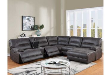 Ogden Granite 130″ 6 Piece Power Reclining Sectional