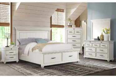 Slater White Queen Storage 5 Piece Bedroom Set
