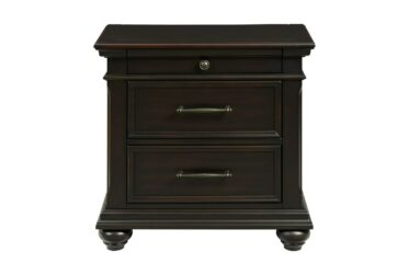 Slater Black Nightstand With USB