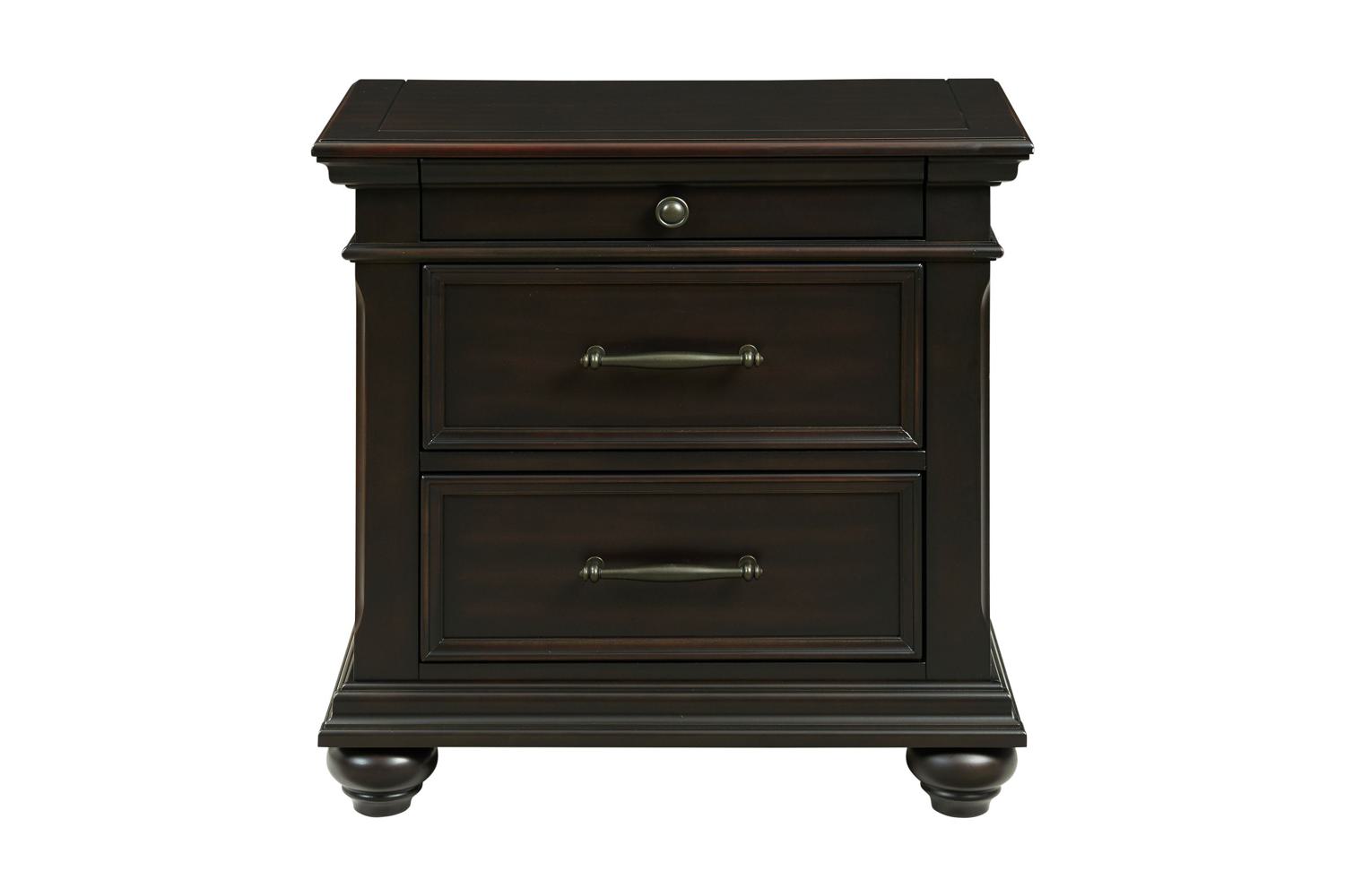 Slater Black Nightstand With USB
