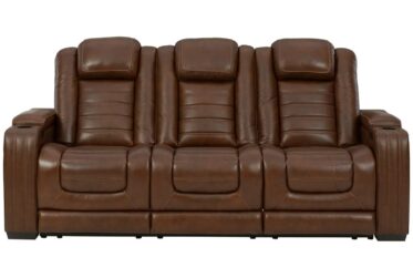 Backtrack Chocolate Leather 87″ Power Reclining Sofa