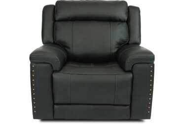 Yuma Black Leather Power Recliner