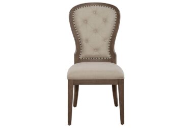 Americana Farmhouse Brown Tufted Side Chair