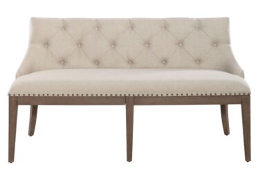 Americana Farmhouse Brown Tufted Bench