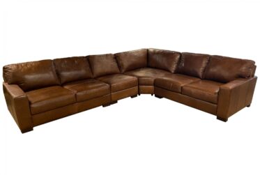 Splendor Leather Chestnut 4-Piece Sectional