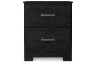 Belachime Black 2 Drawer Nightstand