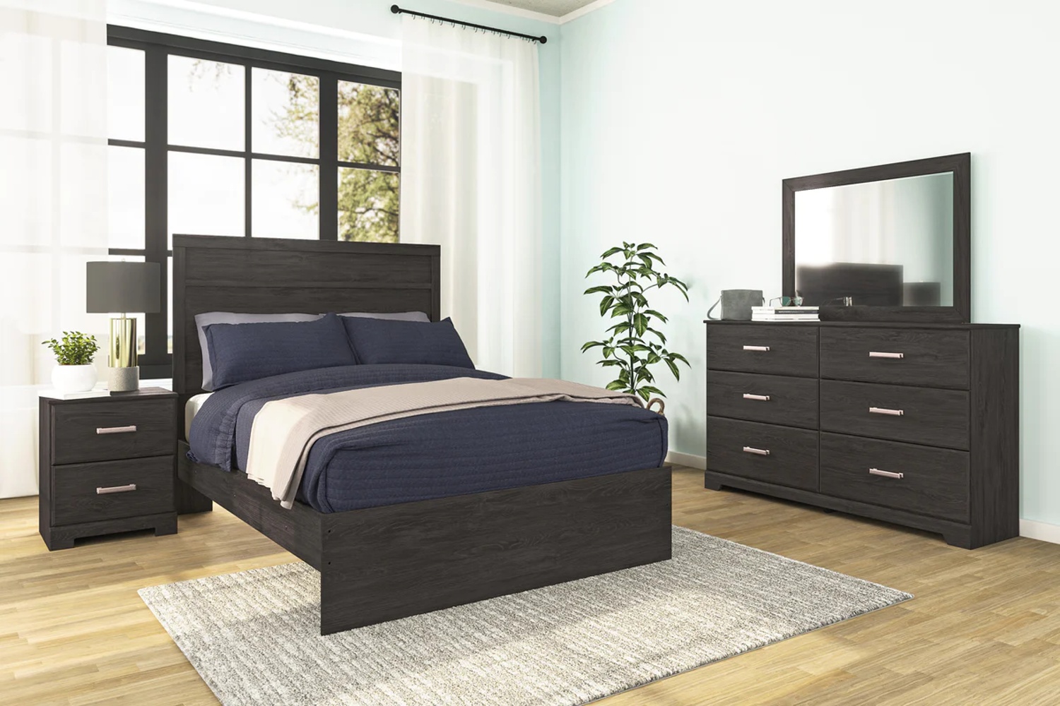 Belachime Black Full 4 Piece Bedroom Set