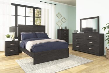 Belachime Black Full 5 Piece Bedroom Set