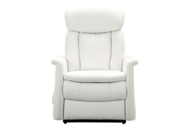 Lauren Winter White Leather Power Layflat Lift Chair