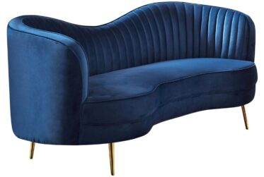 Sophia Blue Camel Back Loveseat