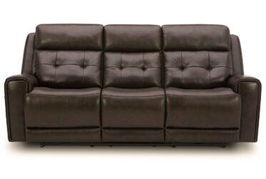 Carrington Dark Brown Leather Power Reclining Sofa