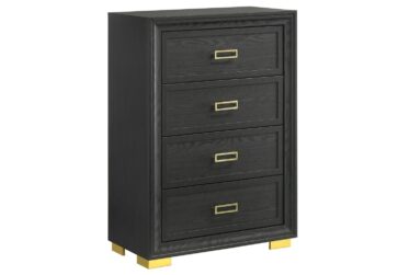 Pepe Black & Gold 4-Drawer Chest