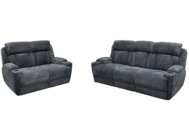Dalton Charcoal 2 Piece Power Reclining Sofa & Loveseat Set