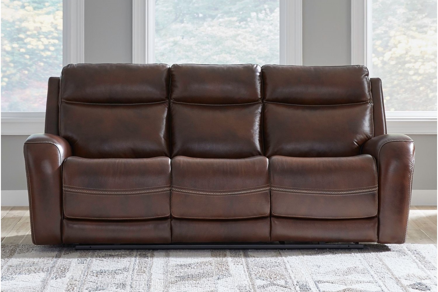 Blair Cognac Leather Power Reclining Sofa Georgia Furniture Mart