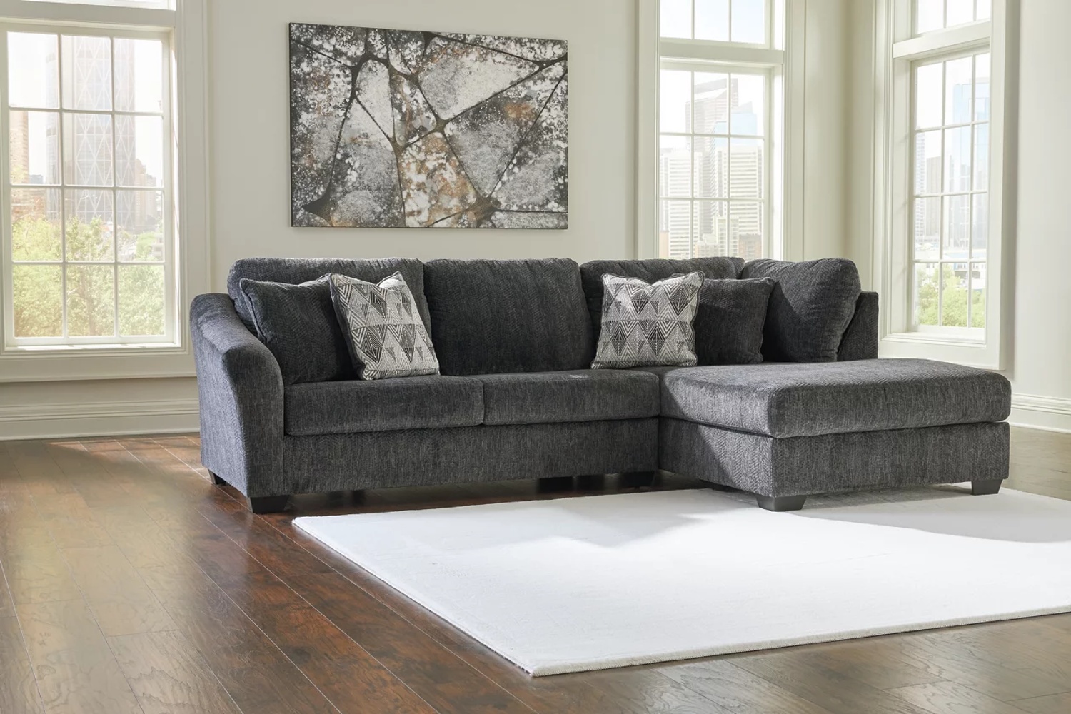 Biddeford Onyx 2-Piece Sectional With Chaise - Georgia Furniture Mart