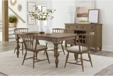 Americana Farmhouse Dusty Taupe 5-Piece Dining Set
