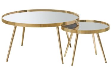 Kaelyn Gold 2-Piece Nesting Coffee Table Set